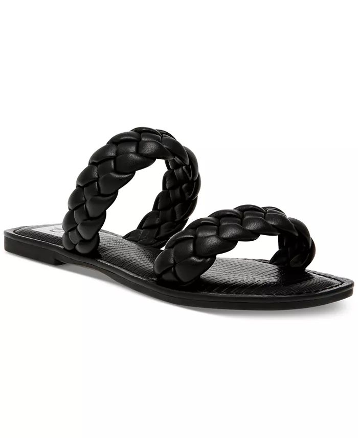 Women's Jocee Double Band Braided Slide Flat Sandals | Macy's