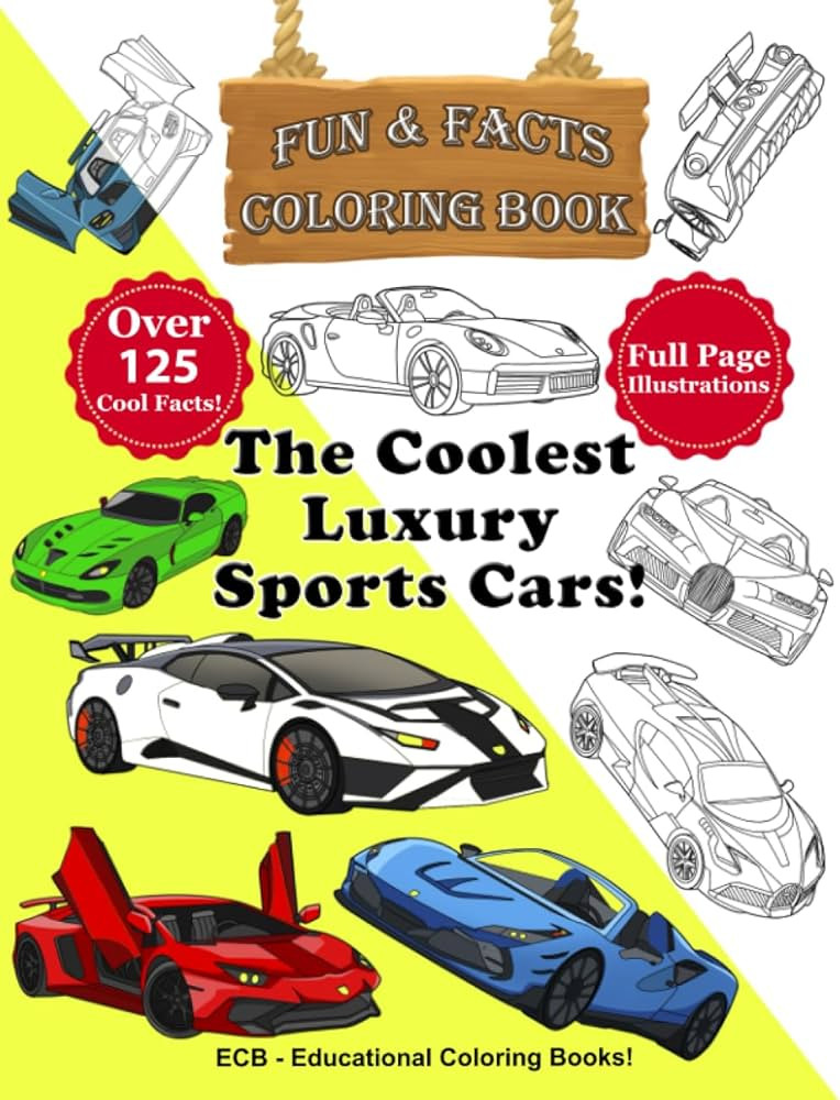 The Coolest Luxury Sports Cars – Fun & Facts Coloring Book!: Realistic and beautiful illustrati... | Amazon (US)