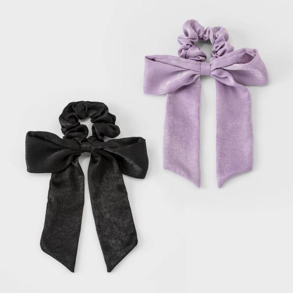 Girls' 2pk Twister Hair Ties - art class™ Black/Purple | Target