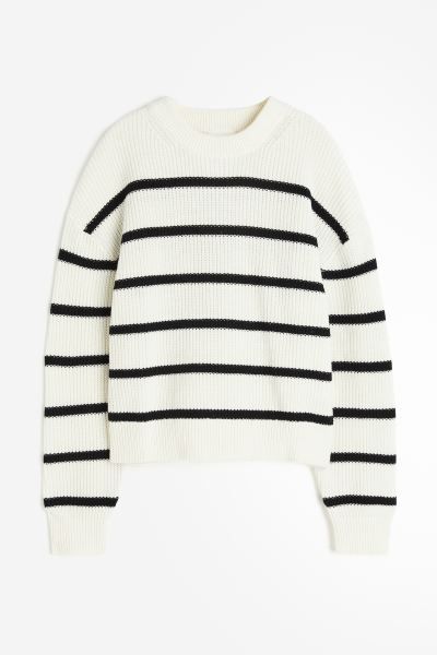 Sweater - Cream/black striped - Ladies | H&M US | H&M (US + CA)