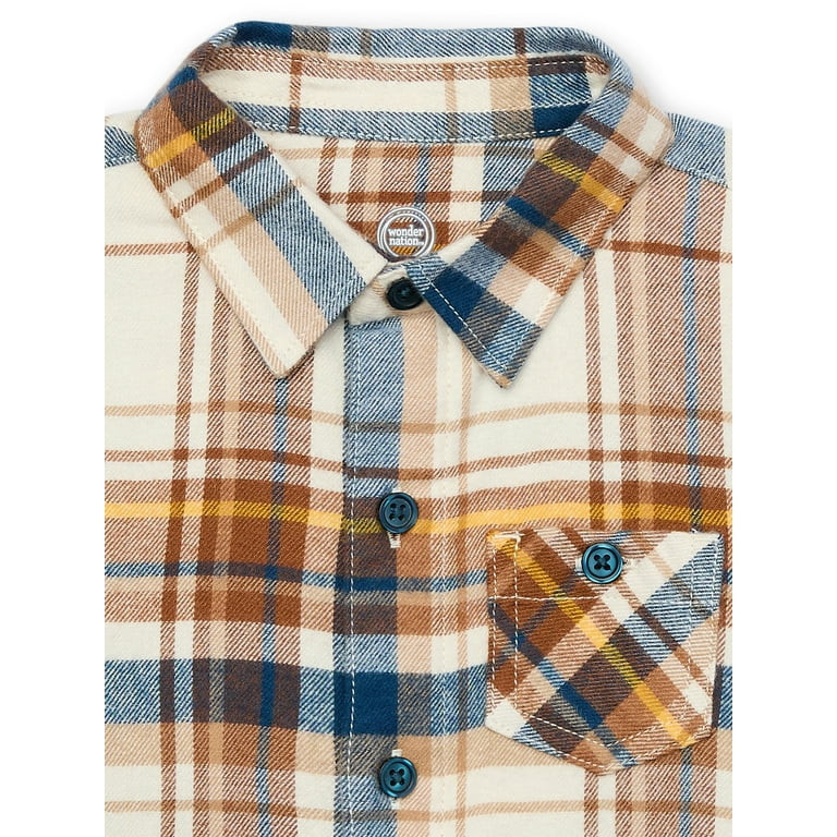 Wonder Nation Toddler Boys Flannel Shirt, Sizes 12M-5T | Walmart (US)