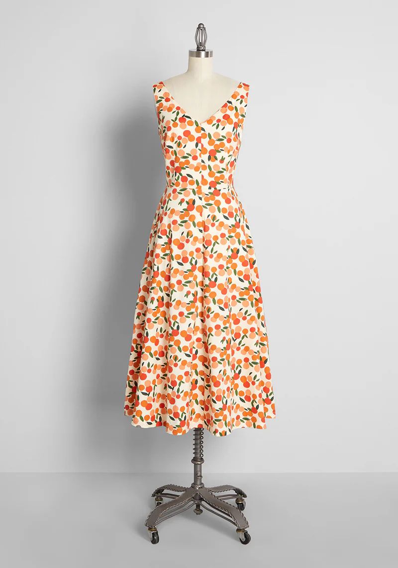 Margot Midi Dress Mini Summer Oranges | ModCloth