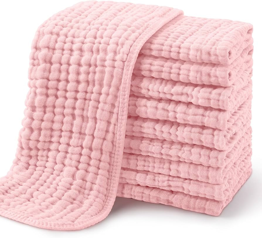 Yoofoss Muslin Burp Cloths for Baby 10 Pack 100% Organic Cotton Baby Washcloths for Boys Girls La... | Amazon (US)