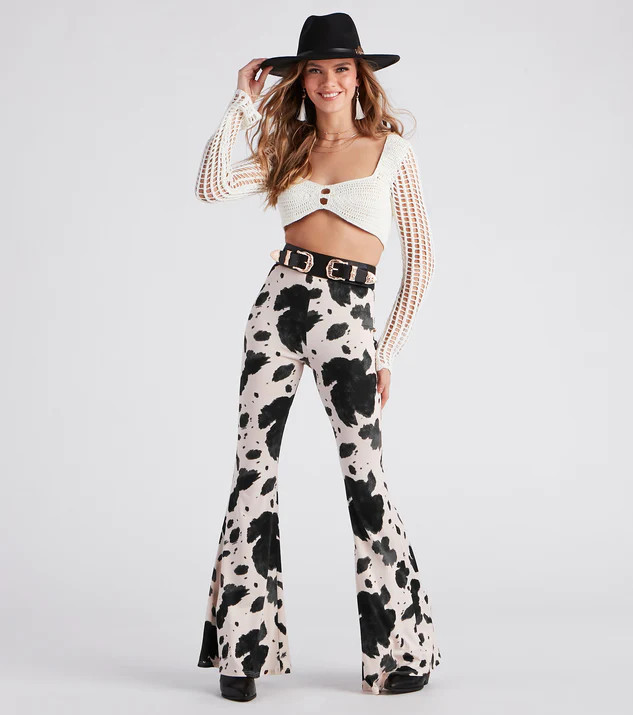 Cowgirl Cutie Printed Flare Pants | Windsor Stores