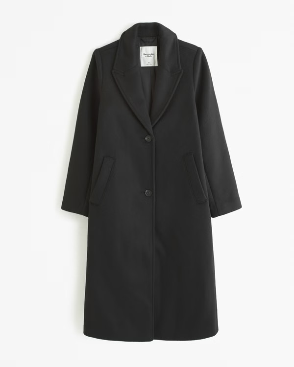 Wool-Blend Tailored Topcoat | Abercrombie & Fitch (US)