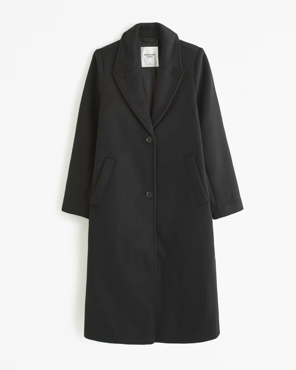 Women's Wool-Blend Tailored Topcoat | Women's Coats & Jackets | Abercrombie.com | Abercrombie & Fitch (US)