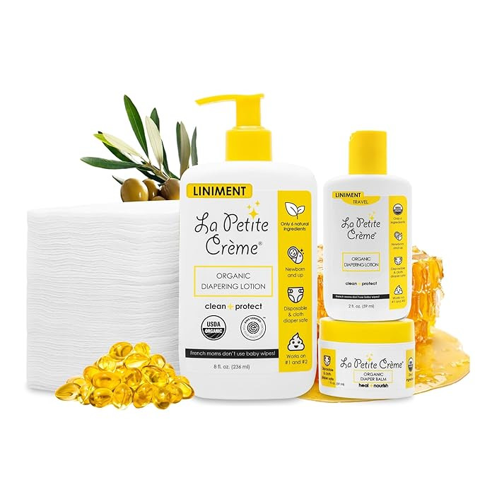Premium French Diapering Gift Set: Includes Organic Diapering Lotion (8 oz), Travel-size Liniment... | Amazon (US)