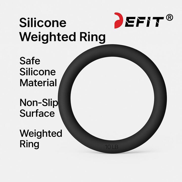 DEFIT Silicone Weighted Yoga Ring – 5LB / 10LB Fitness Circle For Strength Training, Smooth Surface Grip, Home Gym Equipment | SHEIN