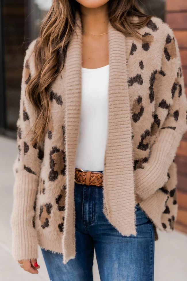 Caught Your Gaze Animal Print Brown Cardigan | The Pink Lily Boutique