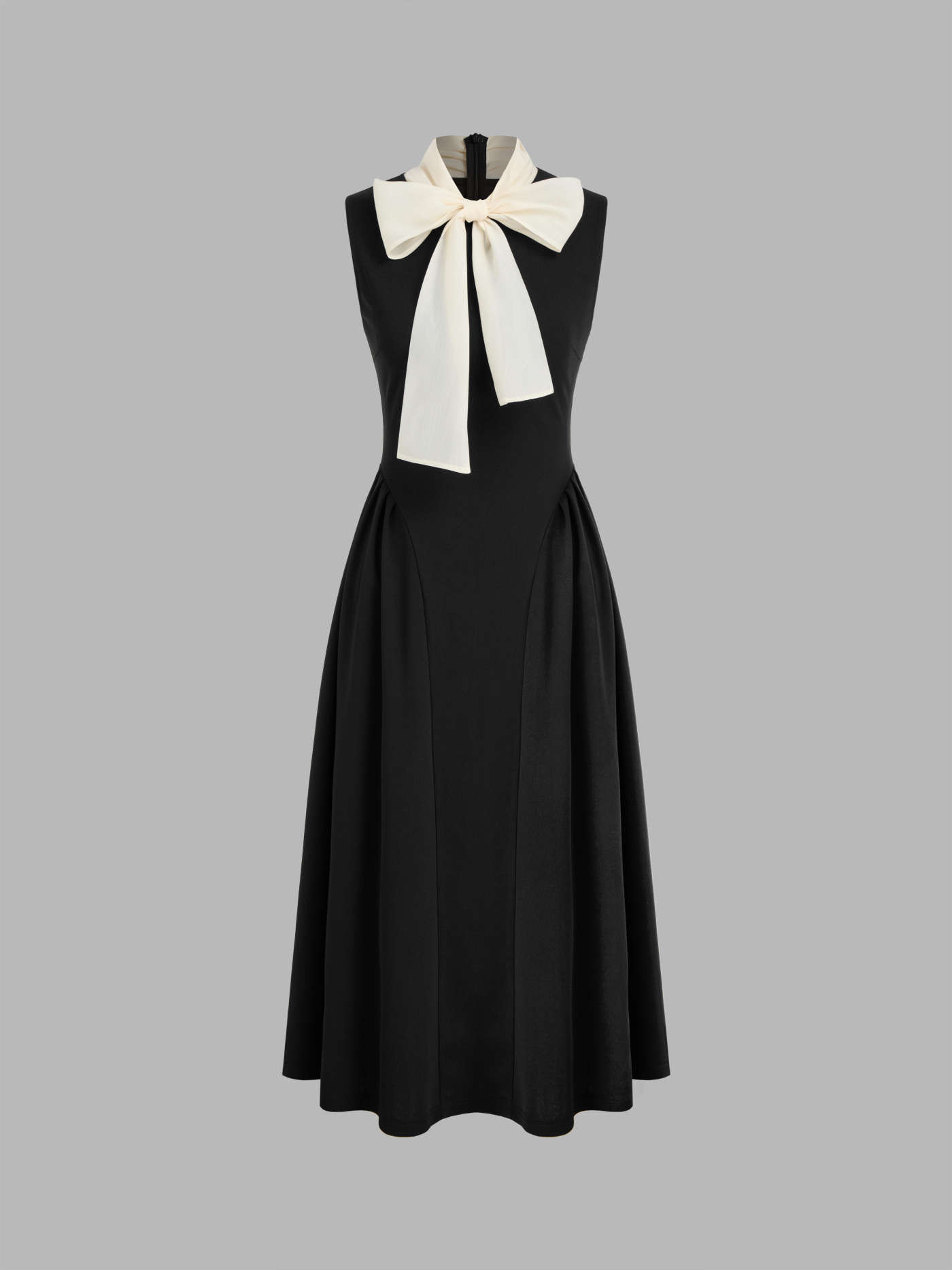 Two Tone Bow Tie Ruffle Midi Dress | Cider
