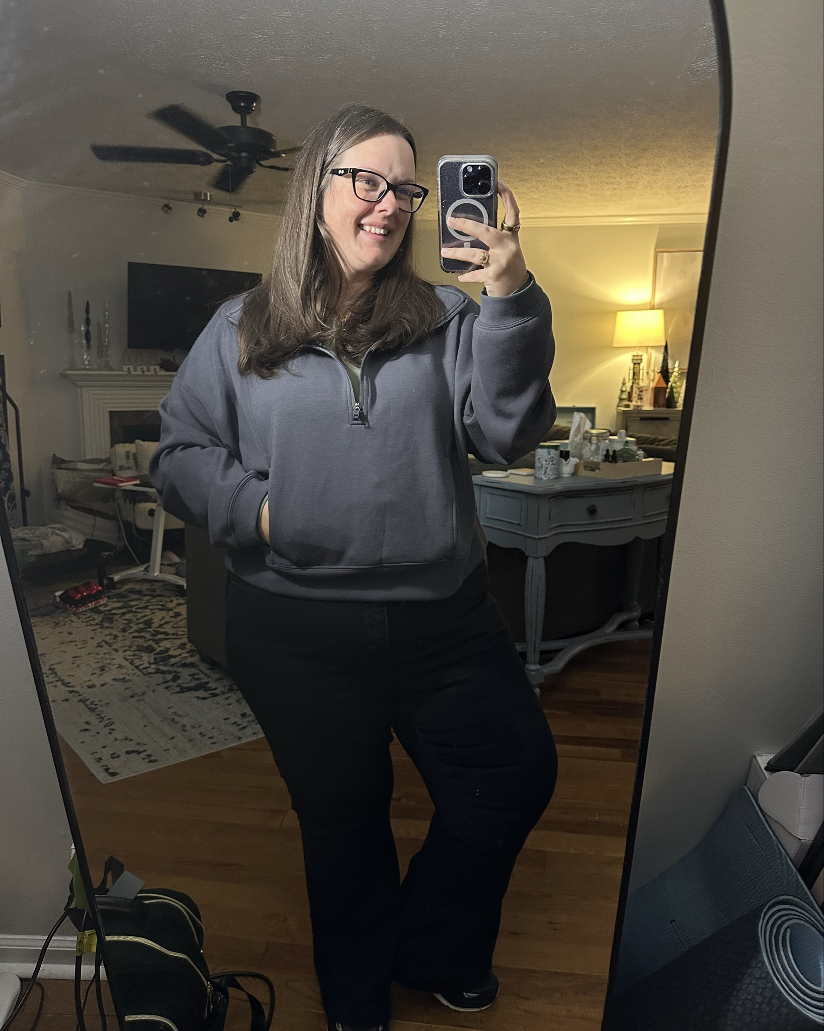 Date night ready in my Nuuds! 
Bodysuit + quarter zip is a must 🤝
Plus, target jeans + hokas to keep comfortable and cute! 

#LTKPlusSize #LTKPetite #LTKMidsize