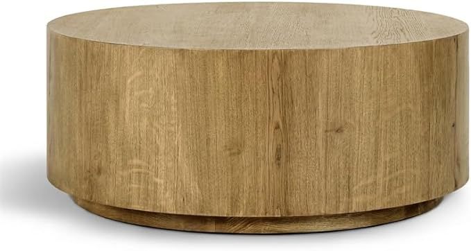 Kosas Home Layne 42" Oak Wood Round Coffee Table in Light Brown | Amazon (US)