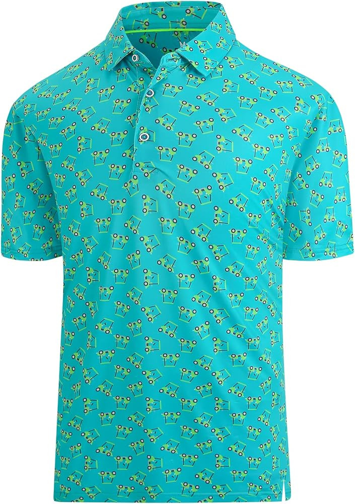 Hodaweisolp Golf Shirts for Men Dry Fit Print Moisture Wicking Performance Short Sleeve Polo Shir... | Amazon (US)