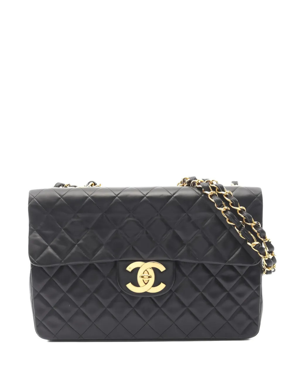 CHANEL Pre-Owned 1994-1996 34 Decamatlassé Classic Flap shoulder bag - Black | Farfetch Global