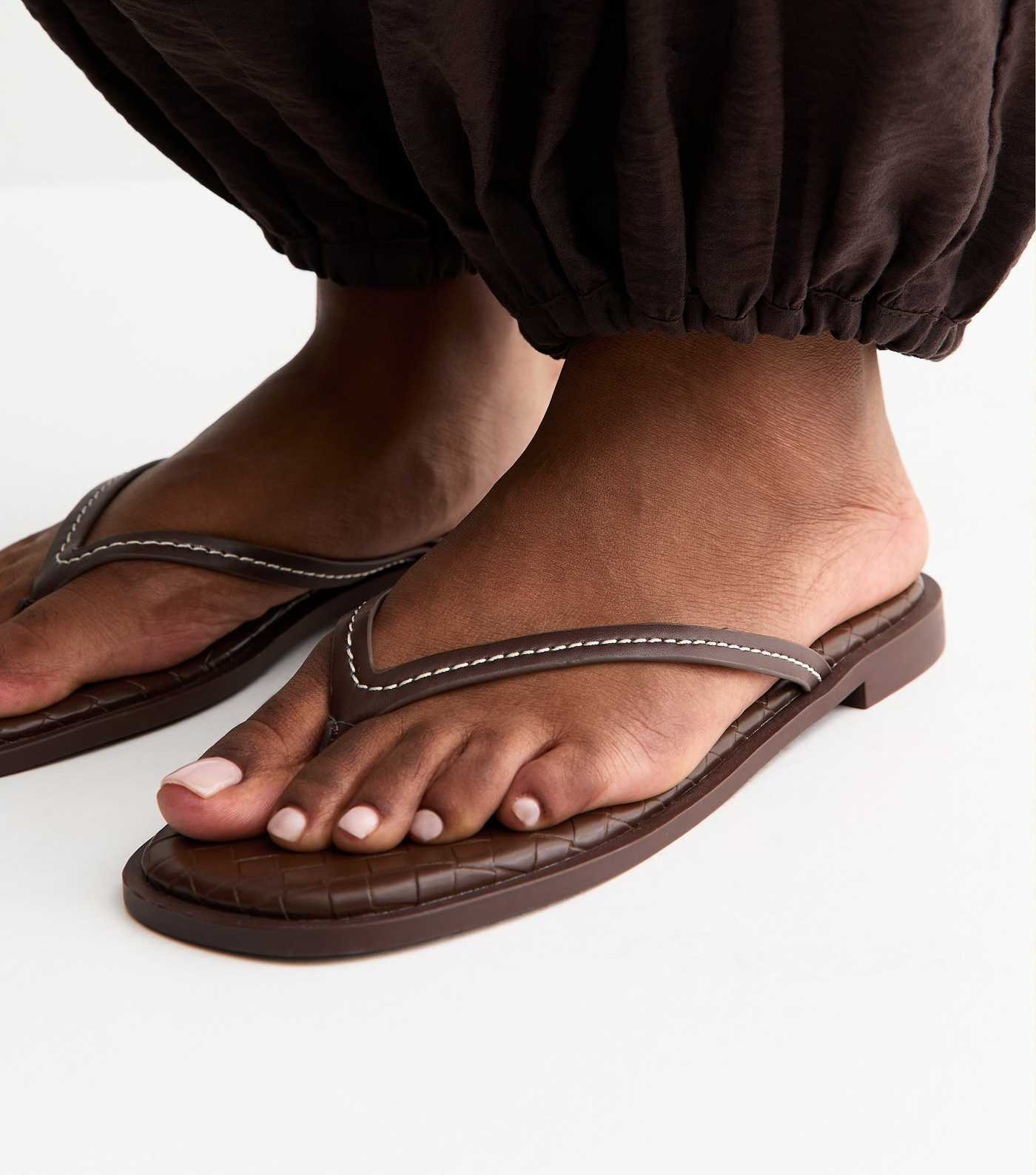 Brown Woven Faux Leather Sandals | New Look | New Look (UK)