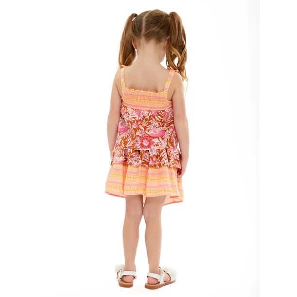 Wonder Nation Toddler Girl Smocked Sleeveless Top and Skirt Set, 2-Piece, 12M-5T | Walmart (US)