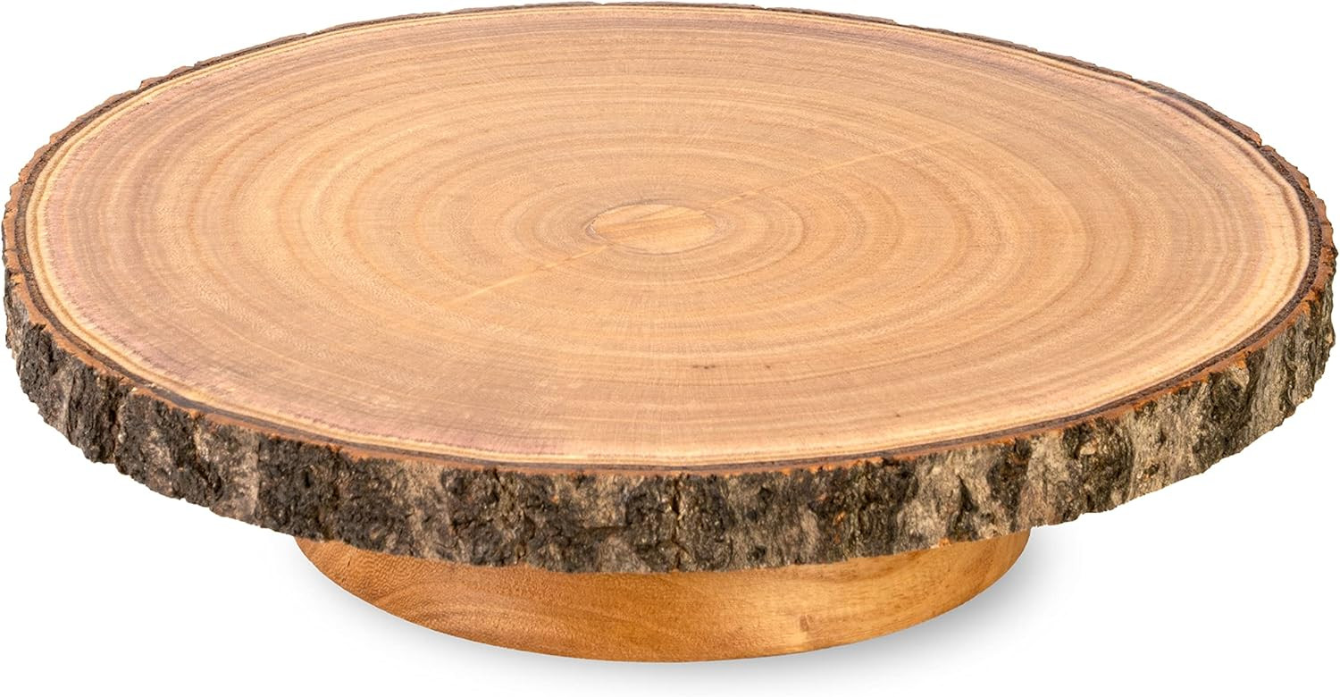 Hanson and Bennett Wooden Rustic Cake Stand - Beautiful and Natural Rustic Wedding Cake Stand - S... | Amazon (US)