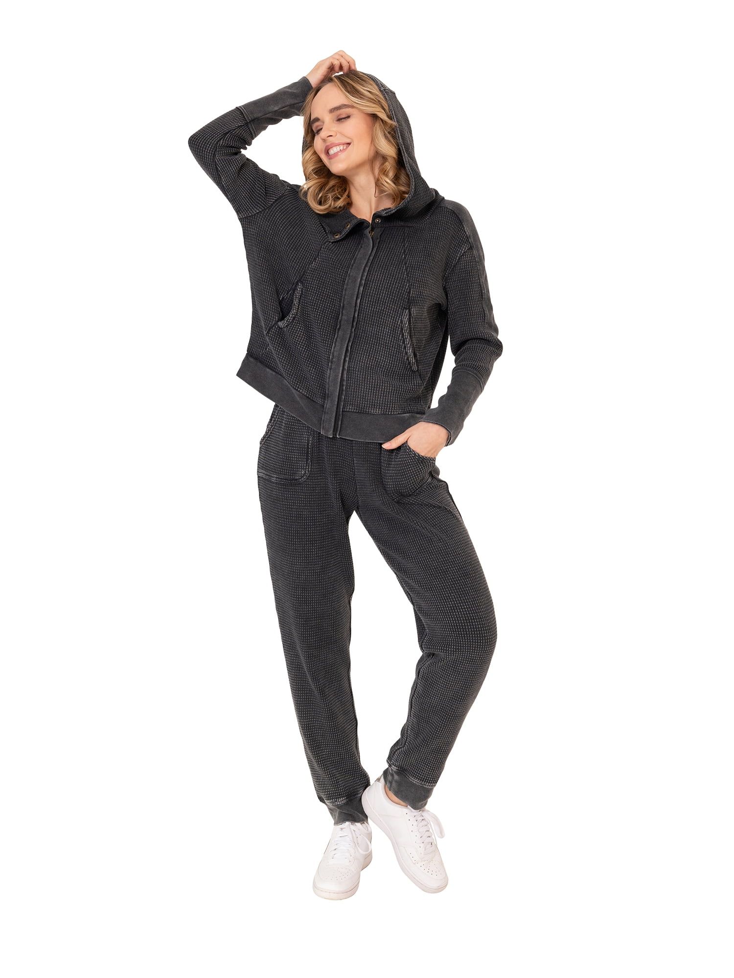 Hard Tail Women's Thermal Hoodie & Pant Set, Sizes S-XL | Walmart (US)