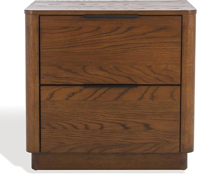 SAFAVIEH Couture Collection Gabrietta Medium Oak 2-Drawer Nightstand (Fully Assembled) | Amazon (US)