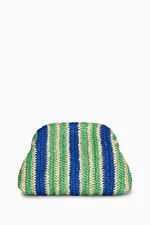 FRAMED CLUTCH - RAFFIA - BLUE / GREEN / STRIPED - COS | COS UK