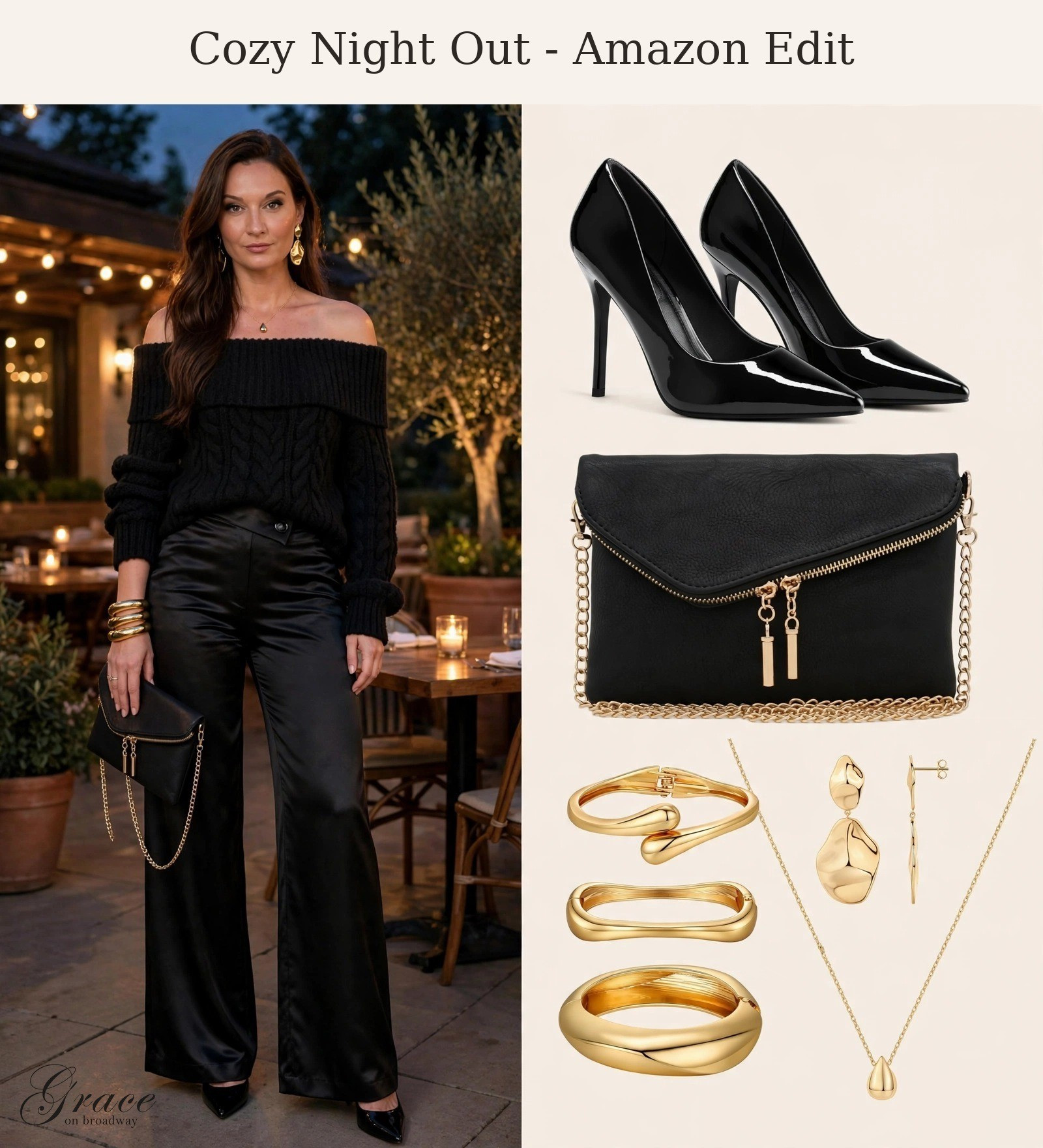How lucky are we that going out or going to to work clothes can be cozy now! Who knew silk pants and a sweater could be chic!This is my kind of uniform. Soft, comfortable, and still pulled together. Everything is from Amazon.com, because getting dressed up should never mean being uncomfortable or expensive! 🔗👇#AmazonFinds #AmazonFashion #CozyChic #NightOutStyle #Over40Fashion #RealLifeStyle

#LTKdayinmylife #LTKgrwm #LTKOver40