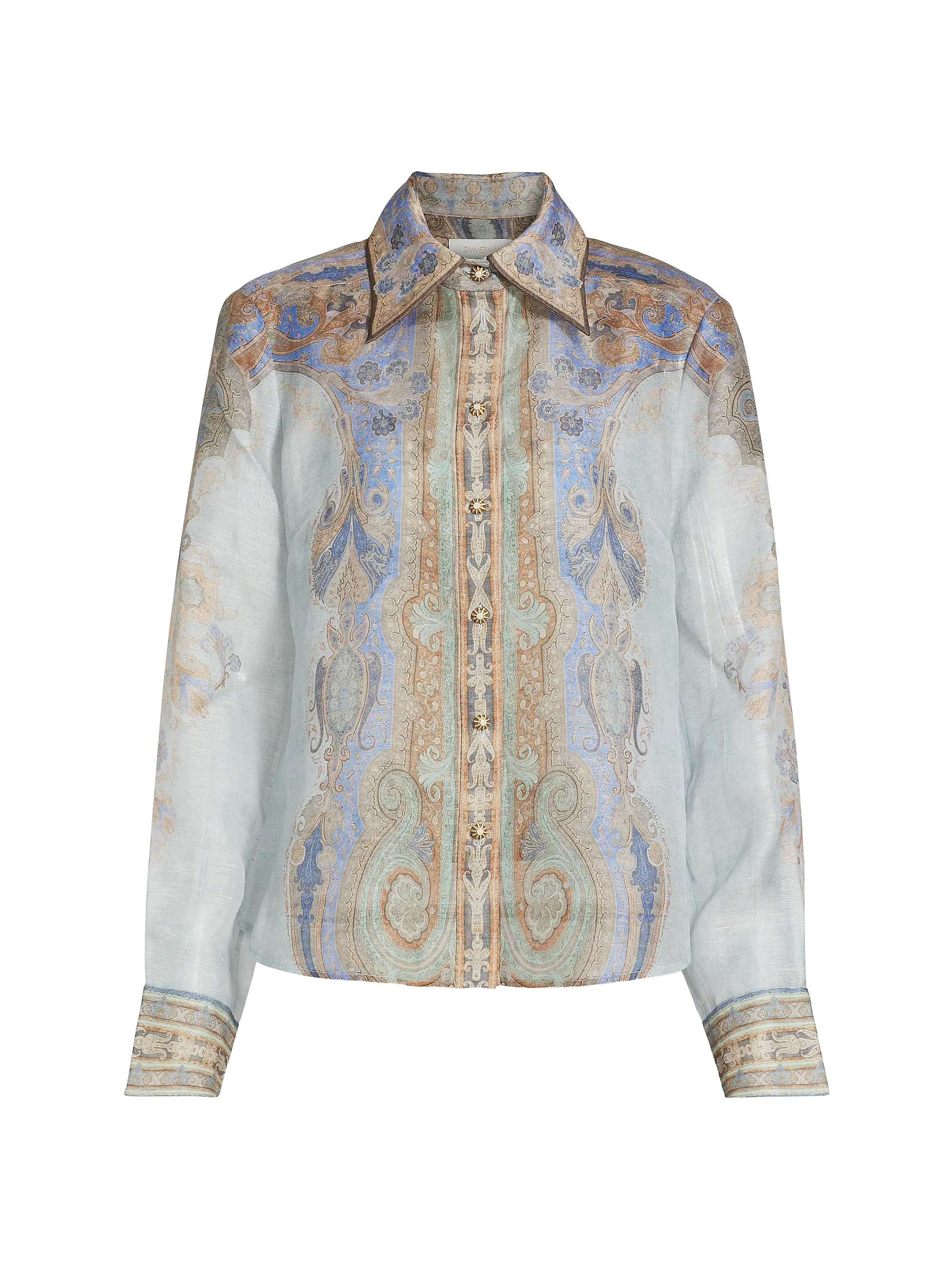 Eden Printed Linen-Silk Shirt | Saks Fifth Avenue