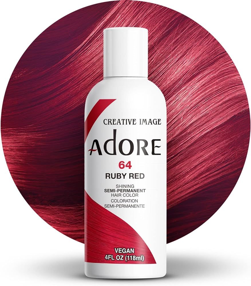 Adore Semi Permanent Hair Color - Vegan and Cruelty-Free Hair Dye - 4 Fl Oz - 064 Ruby Red (Pack ... | Amazon (US)