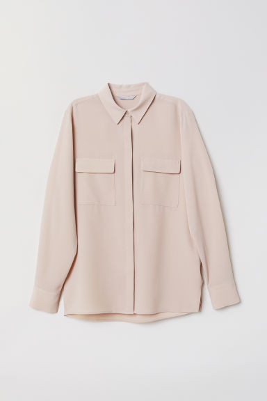 H & M - Crêped Utility Blouse - Pink | H&M (US + CA)