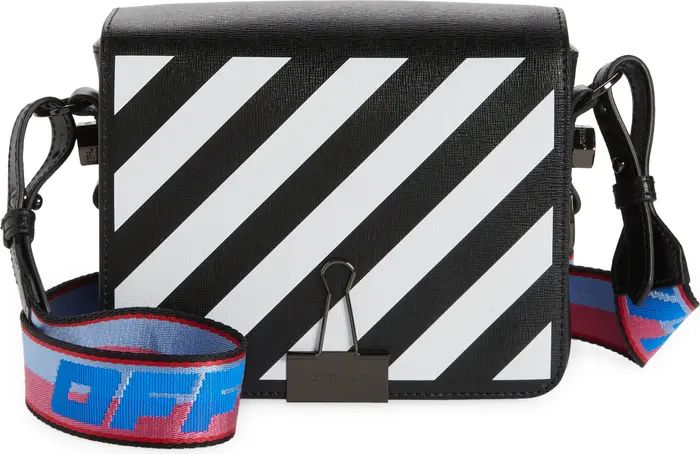 Off-White Binder Clip Diagonal Stripe Saffiano Leather Crossbody Bag | Nordstrom | Nordstrom