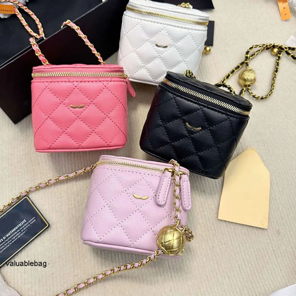 Womens Designer Bag Small Vanity Case Box Bags Caviar Leather Crush Pearl Gold Ball Metal Hardwar... | DHGate
