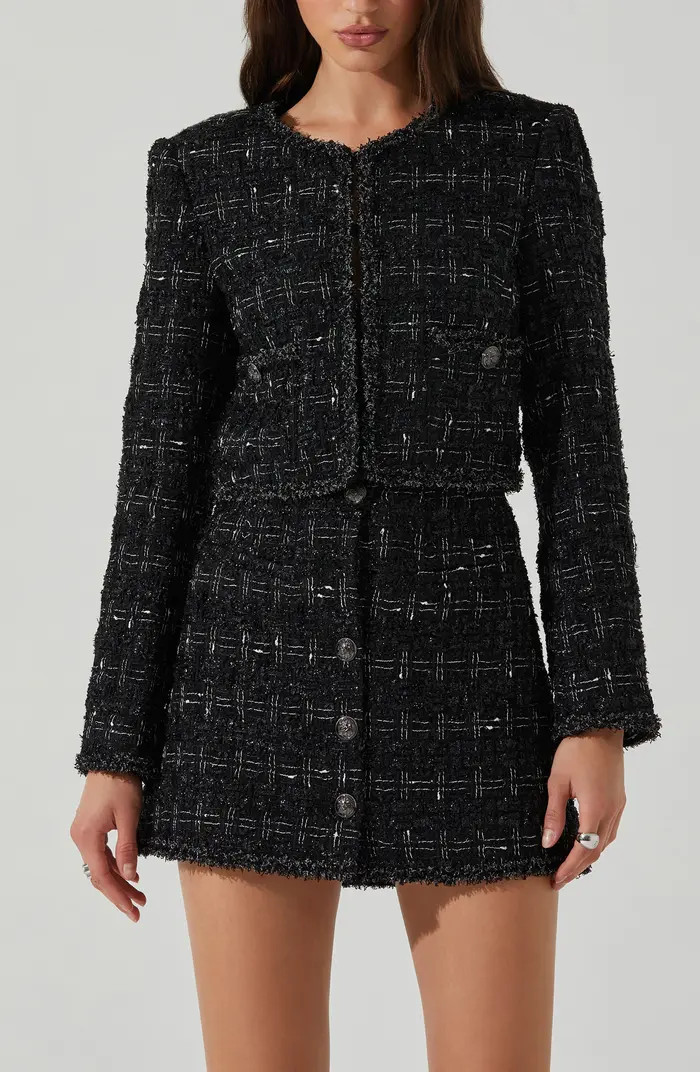 ASTR the Label Milena Metallic Tweed Jacket | Nordstrom | Nordstrom