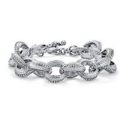 Bling Jewelry Chunky Fashion Oval Link Chain Statement Bracelet Silver Silver Plated Color - Silver | Target