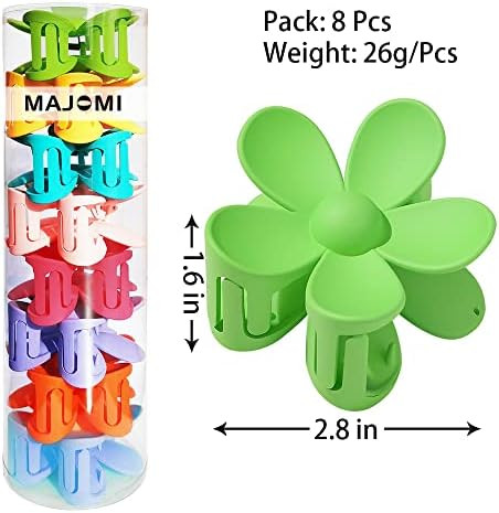 Amazon.com : Hair Claw Clips Flower Hair Clips 8PCS Cute Hair Clip Matte Hair Clips Big Claw Clip... | Amazon (US)