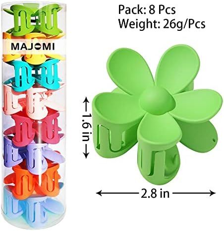 Hair Claw Clips Flower Hair Clips 8PCS Cute Hair Clip Matte Hair Clips Big Claw Clip Strong Hold ... | Amazon (US)