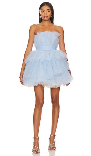 Anna Tulip Mini Dress in Blue | Revolve Clothing (Global)