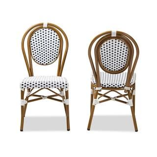 Baxton Studio Gauthier Navy and White Dining Chair (Set of 2) 150-2PC-8980-HD - The Home Depot | The Home Depot
