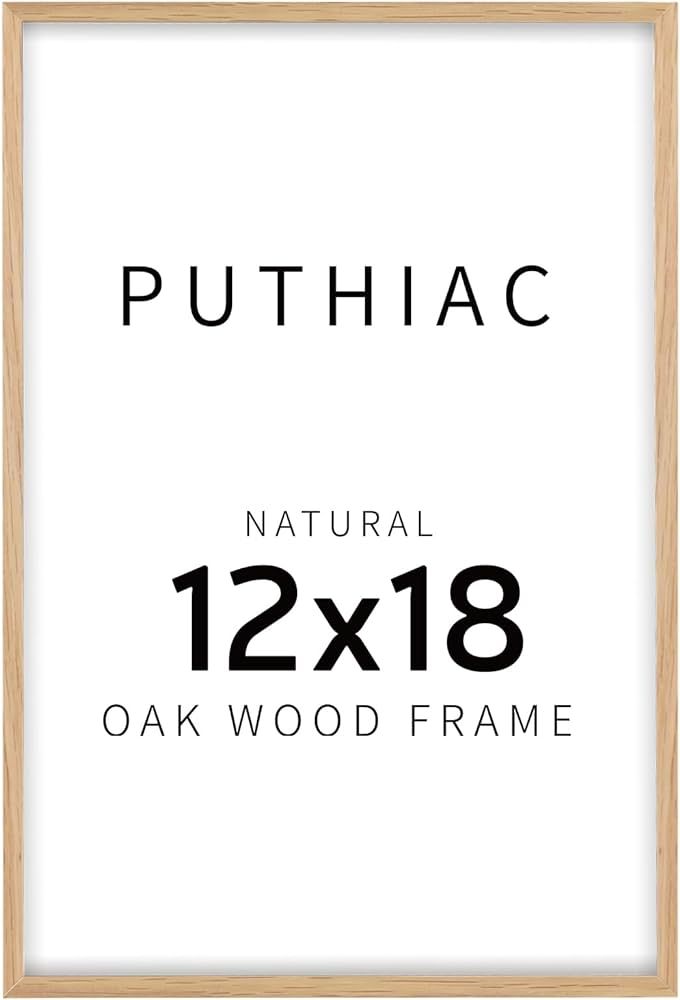 puthiac 12x18 Oak Wood Picture Frame - Minimalist 12x18 Poster Frame, 12"x18" Picture Frame Wood,... | Amazon (US)