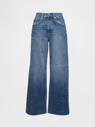 High Rise Stride Wide-Leg Ankle Jeans | Gap (US)