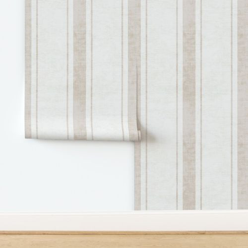 AEGEAN BOLD TICKING STRIPE JUTE | Spoonflower
