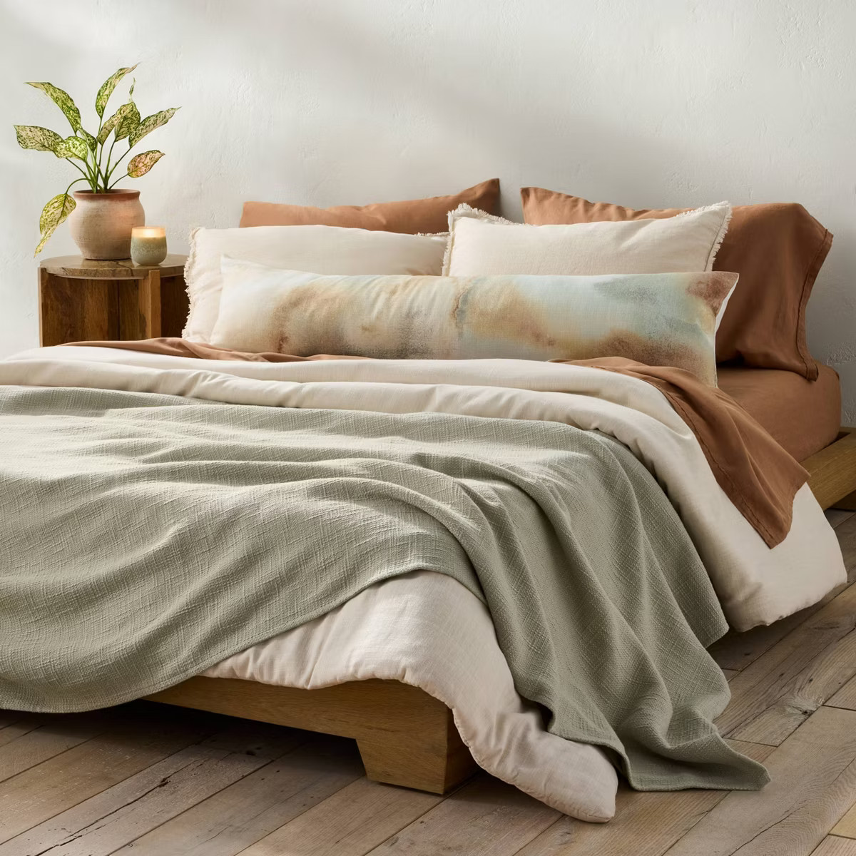 King/California King Heavyweight Linen Blend Comforter & Sham Set Natural - Casaluna\u2122: Rayon... | Target