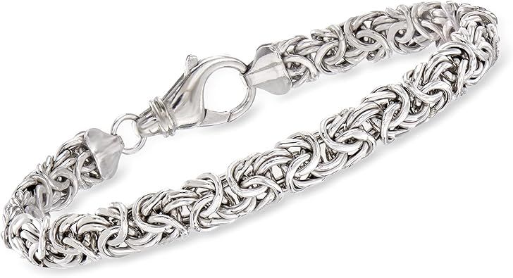 Ross-Simons Sterling Silver Small Byzantine Bracelet | Amazon (US)