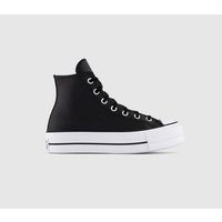 Converse All Star Lift Hi Platform Trainers Black White White Leather | OFFICE London (UK)