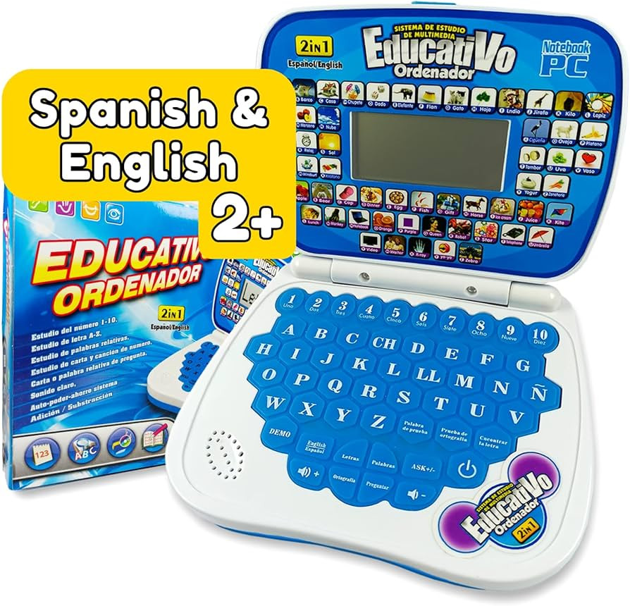 ZEENKIND Spanish & English Small Talking Laptop Toy for Kids 2 3 4 Years Old, Learn Spanish Alpha... | Amazon (US)