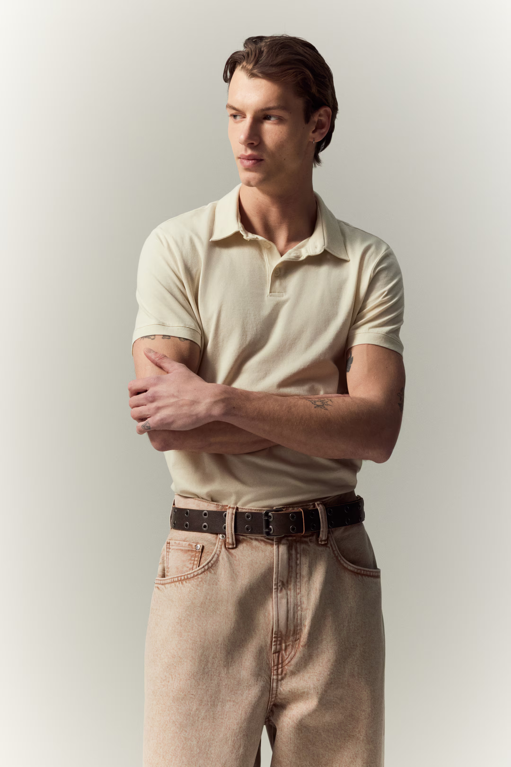 Slim Fit Polo Shirt - Light beige - Men | H&M US | H&M (US + CA)