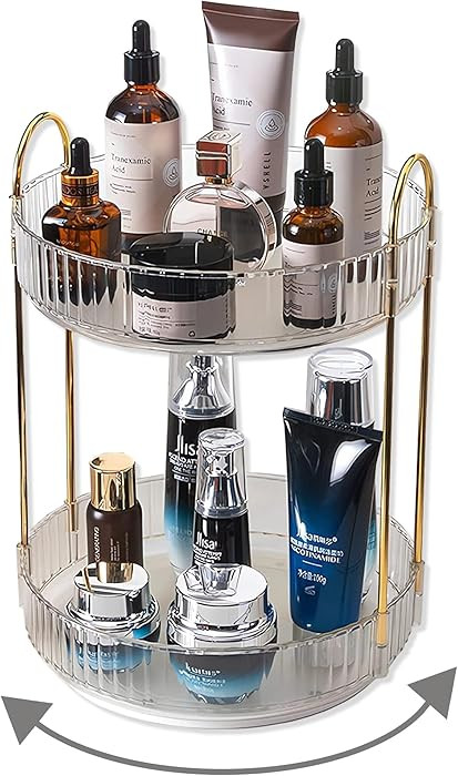 360 Rotating Makeup Organizer,2 Tier Large Capacity Make Up Organizers and Storage,Skincare Perfu... | Amazon (US)