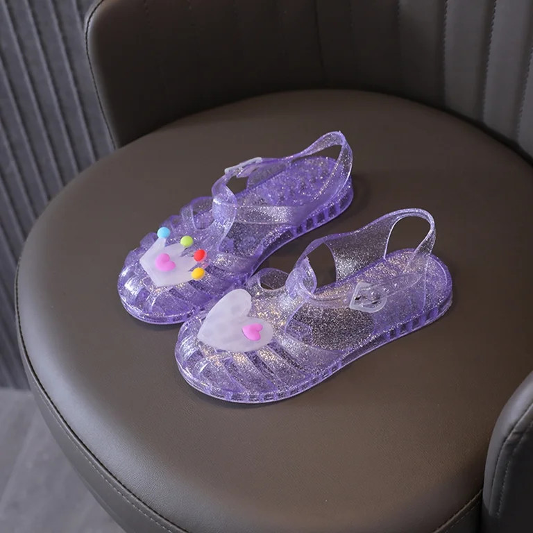 Fridja Toddler Sandles Girls Jelly Sandals Rubber Sole Closed Toe Princess Flat Cute Summer Shoes... | Walmart (US)