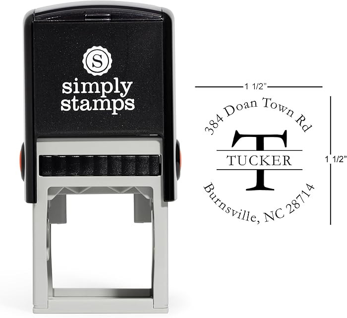Custom Round Return Address Stamp | Self-Inking or Wood | Rubber Personalized Stamp with Multiple... | Amazon (US)