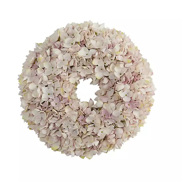 Baby Pink Silk Hydrangea Wreath | Kirkland's Home