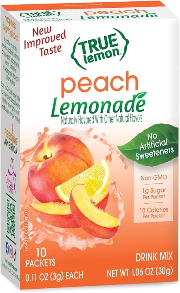 True Lemon Peach Lemonade 10ct (Pack of 1) - Drink Mix - No Artificial Sweeteners, Low Calorie - ... | Amazon (US)