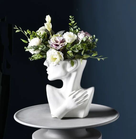Succulent Planter Pot Sculpture Decor Flower Pot Living | Etsy | Etsy (US)
